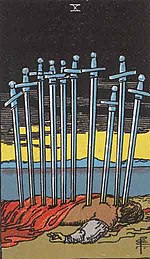 This picture shows Ten Of Swords